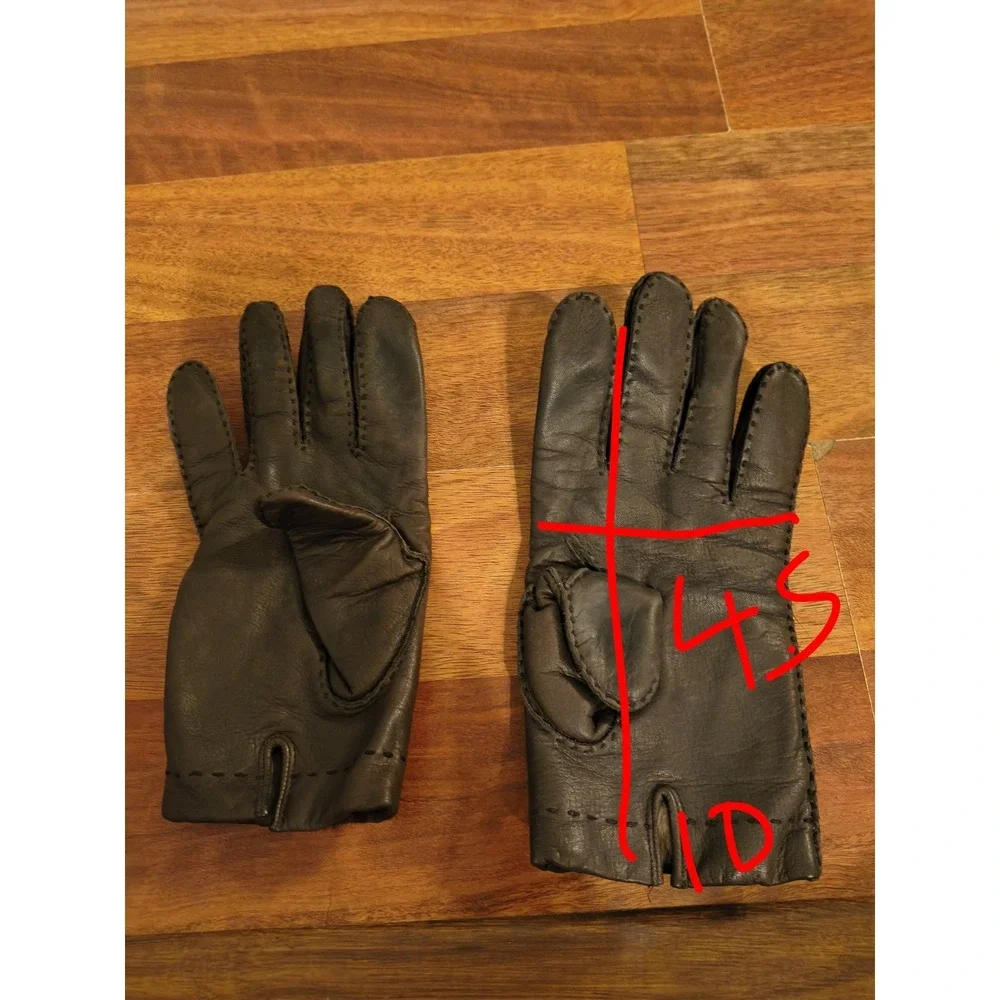 Aris Size M 100 % Fur Lined Leather Gloves Brown - Picture 2 of 5